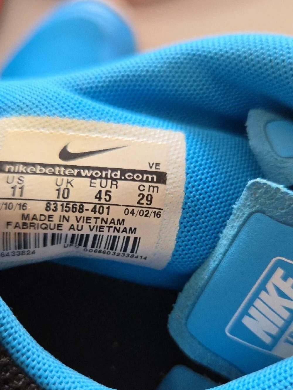 Nike Men Blue with Orange Swoosh Athletic Sneakers